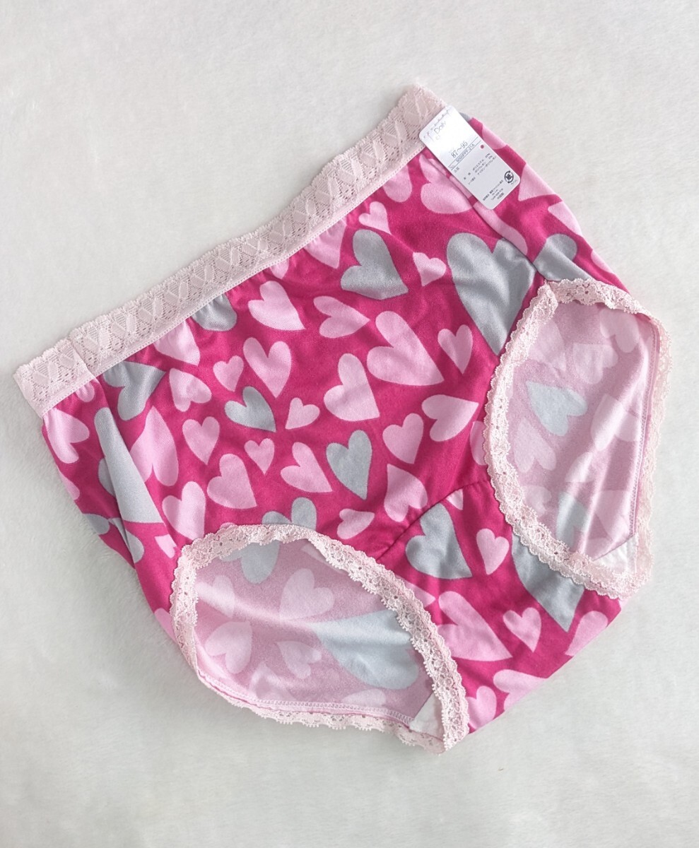 普段使いに☆パンティ未使M☆ゆったりやわらか☆可愛いハートドット柄☆ピンク☆匿名配送可☆拍卖