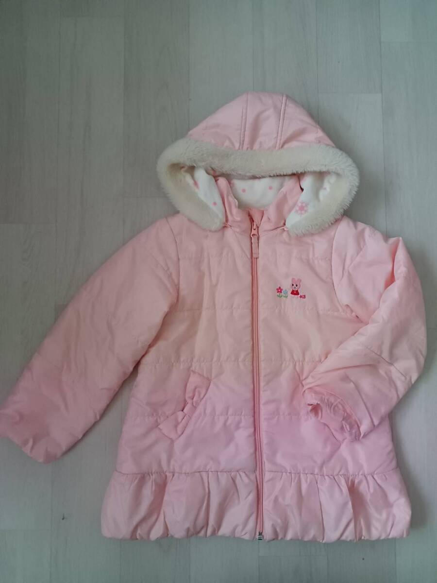 サイズ120★ミキハウス ホットビスケッツ 中わたポリエステルコート/フード取り外し可★MIKIHOUSE HOT BISCUITS 子供服拍卖
