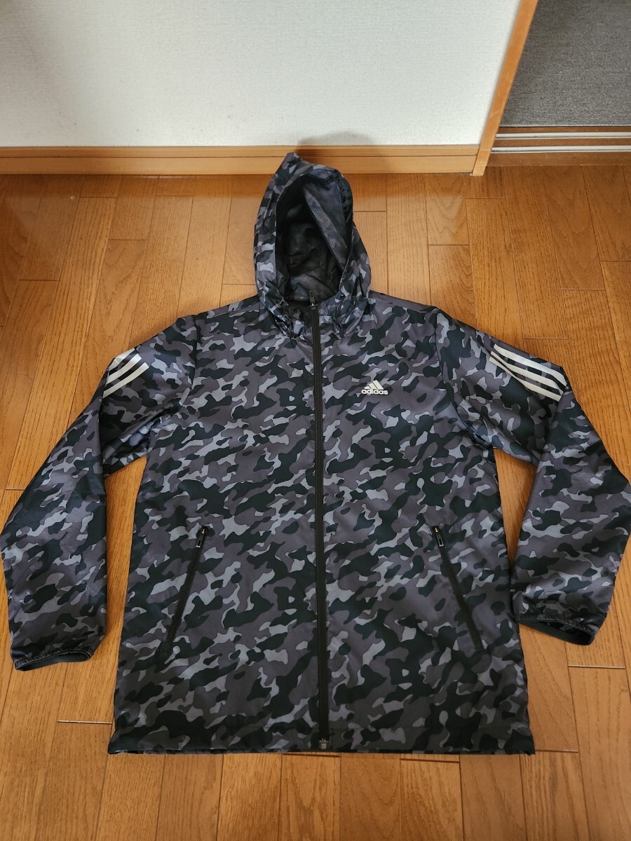 アディダス 迷彩柄 ナイロンジャケット L拍卖