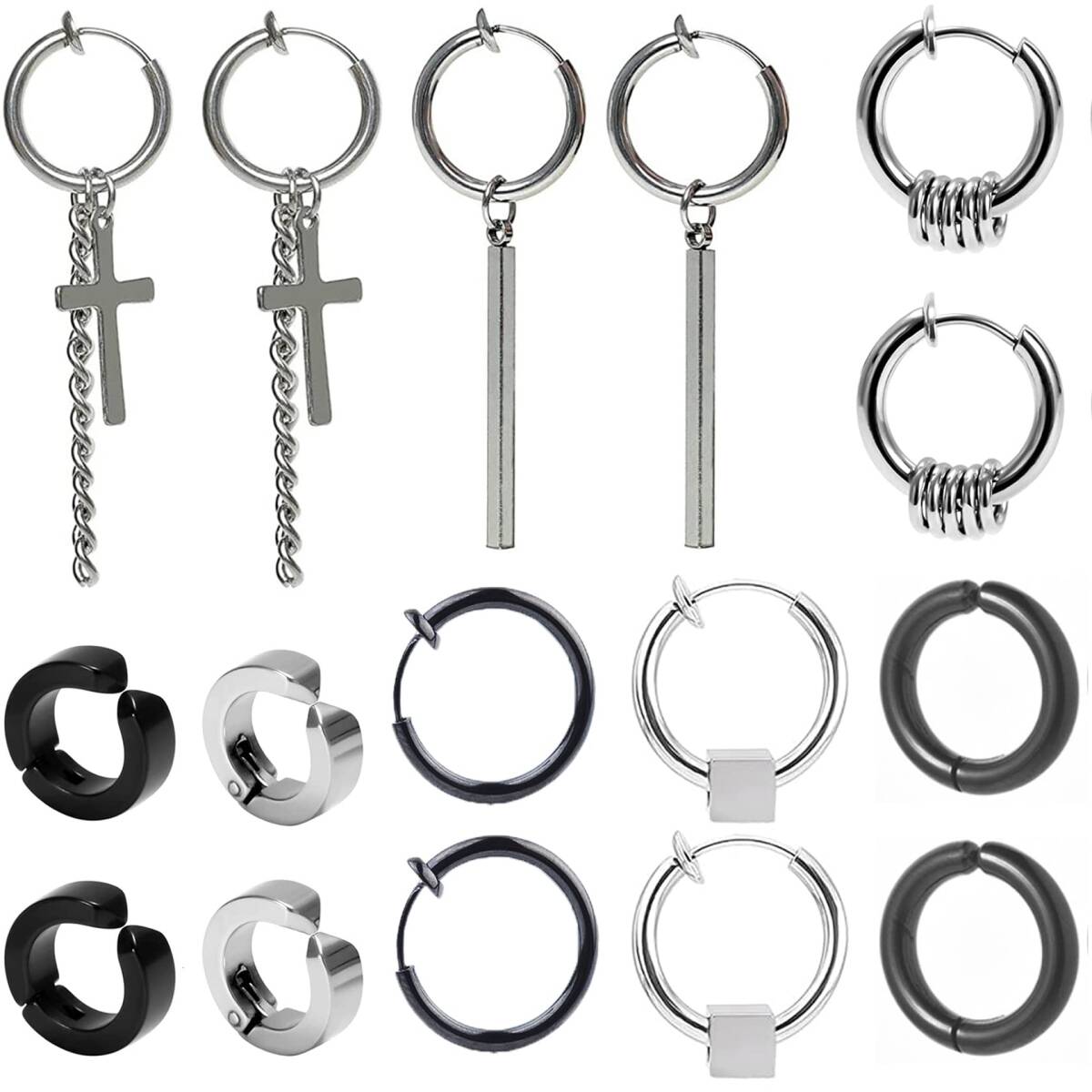 【数量限定】両耳用 女性 男性 片耳 ピアス サージカルステンレス316L リング 金属アレルギー対応 人気 シルバー めんず フ拍卖