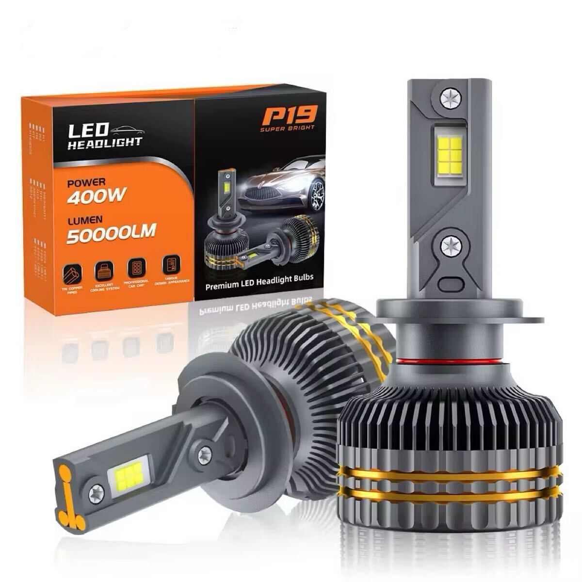 400W 50000LM H11 Led Headlight 6500K Super High Power 12V Universal Car Headlight拍卖
