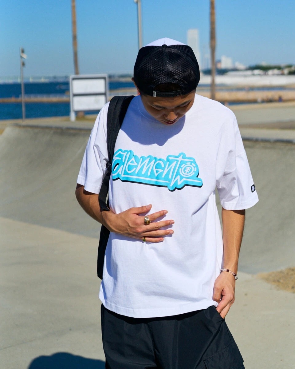 【SALE】★送料無料★2025春夏 新品【ELEMENT/エレメント】TAGGING SS Tシャツ WHT メンズM BF021222拍卖