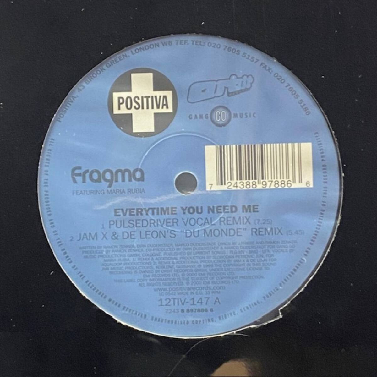 ★Fragma - Everytime You Need Me(★盤面極上品!)拍卖