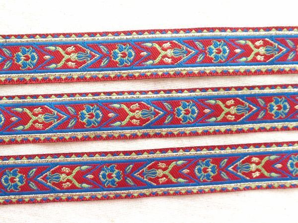 即決 ! 0.5mより チロリアンテープ 細赤☆ レース 手芸 クラフト拍卖