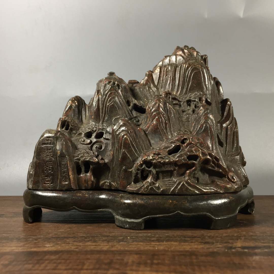 唐物 清 純銅 泰山 燻香炉 香道具 銅製品 銅器 極細工 中国美術品 時代物 中国古玩 骨董品 D65拍卖