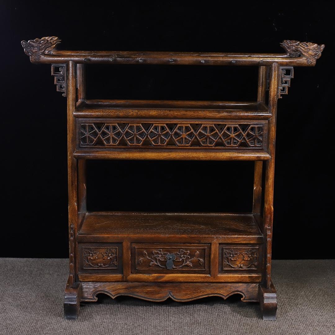 唐物 清 花梨木 龍頭筆架 包漿醇厚 細膩温潤 置物 木製 極細工 中国美術品 時代物 中国古玩 骨董品 D65拍卖