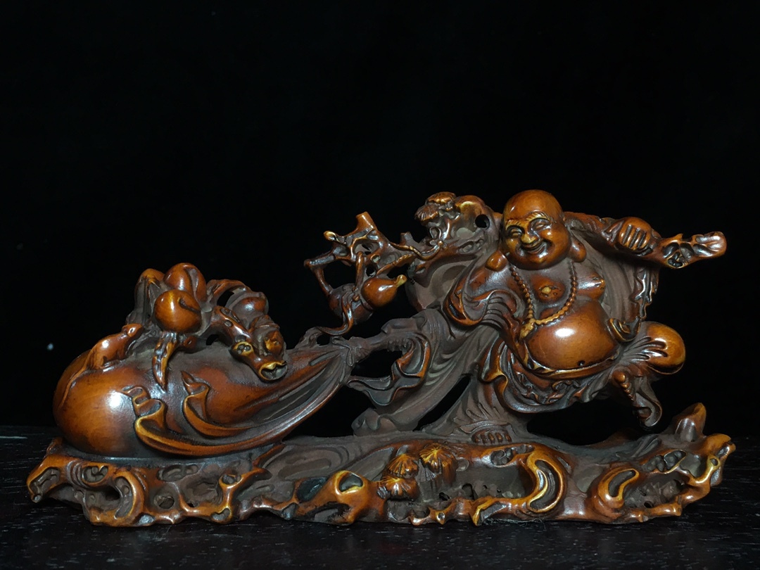 唐物 清 木材細密彫 黄楊木 筆架 置物 賞物 極細工 古美術品 中国古玩 骨董品 D65拍卖