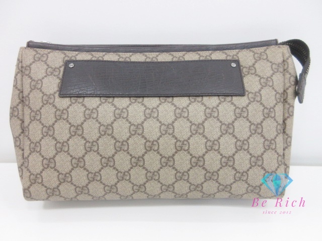 グッチ GUCCI クラッチバッグ 101633 GG スプリーム 茶 ブラウン PVC レザー セカンドバッグ ビジネスバッグ【中古】bk9888拍卖
