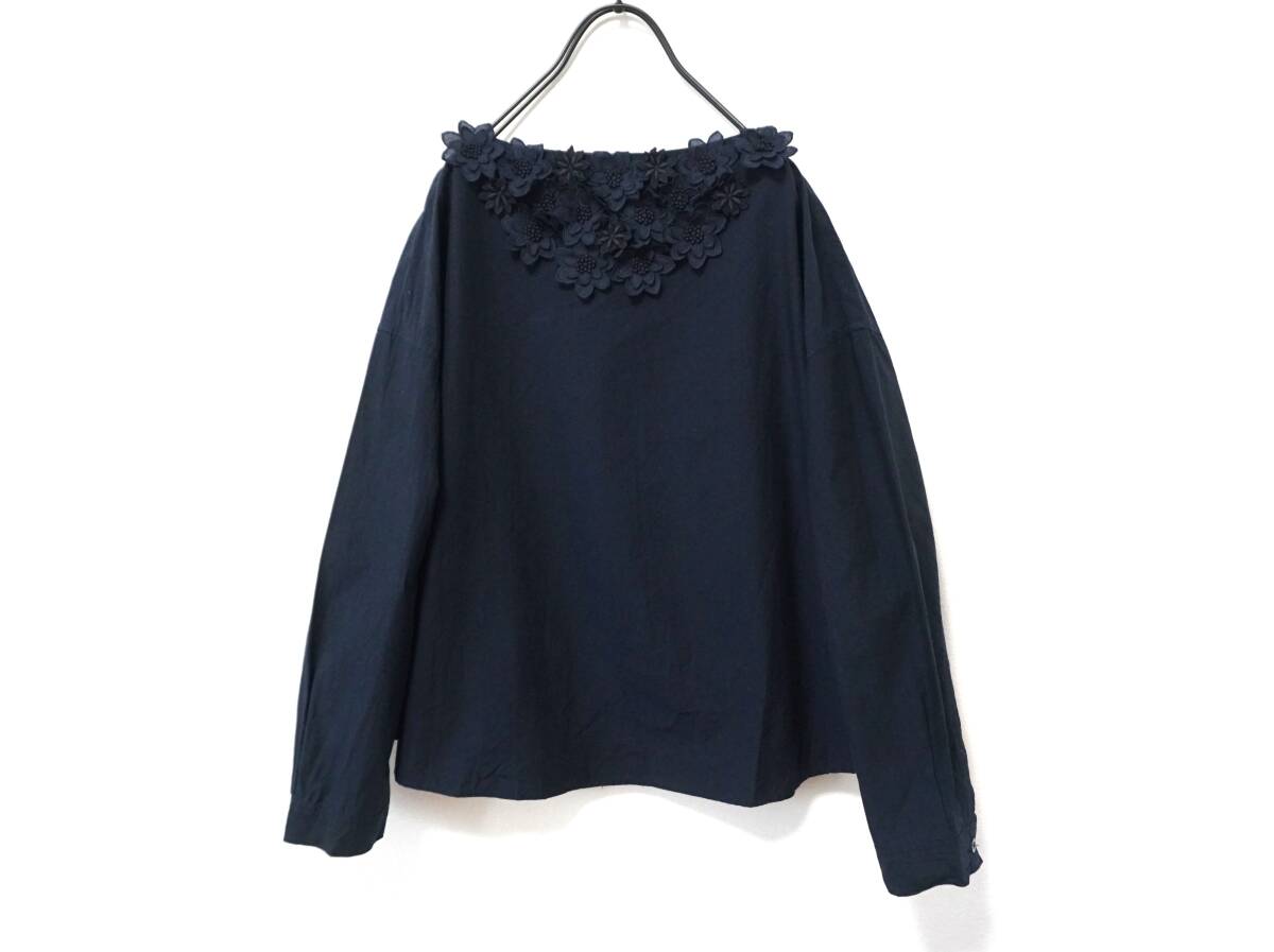 ピュアルセシン フラワーレースが目を惹く一枚 コットンプルオーバーブラウス拍卖