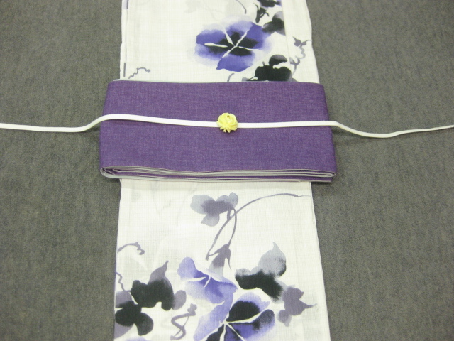 浴衣 ゆかた 浴衣セット 大人のレディース浴衣 紫朝顔柄 浴衣 紫細帯4点セットA yyy-004拍卖