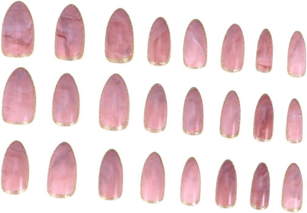 24個入り ピンク フェイク ネイル マニキュア 人工 爪 人工 爪 I228拍卖