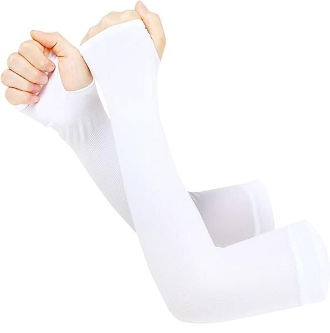 アームカバー ホワイト 日焼け対策 UV対策 自転車 J151拍卖
