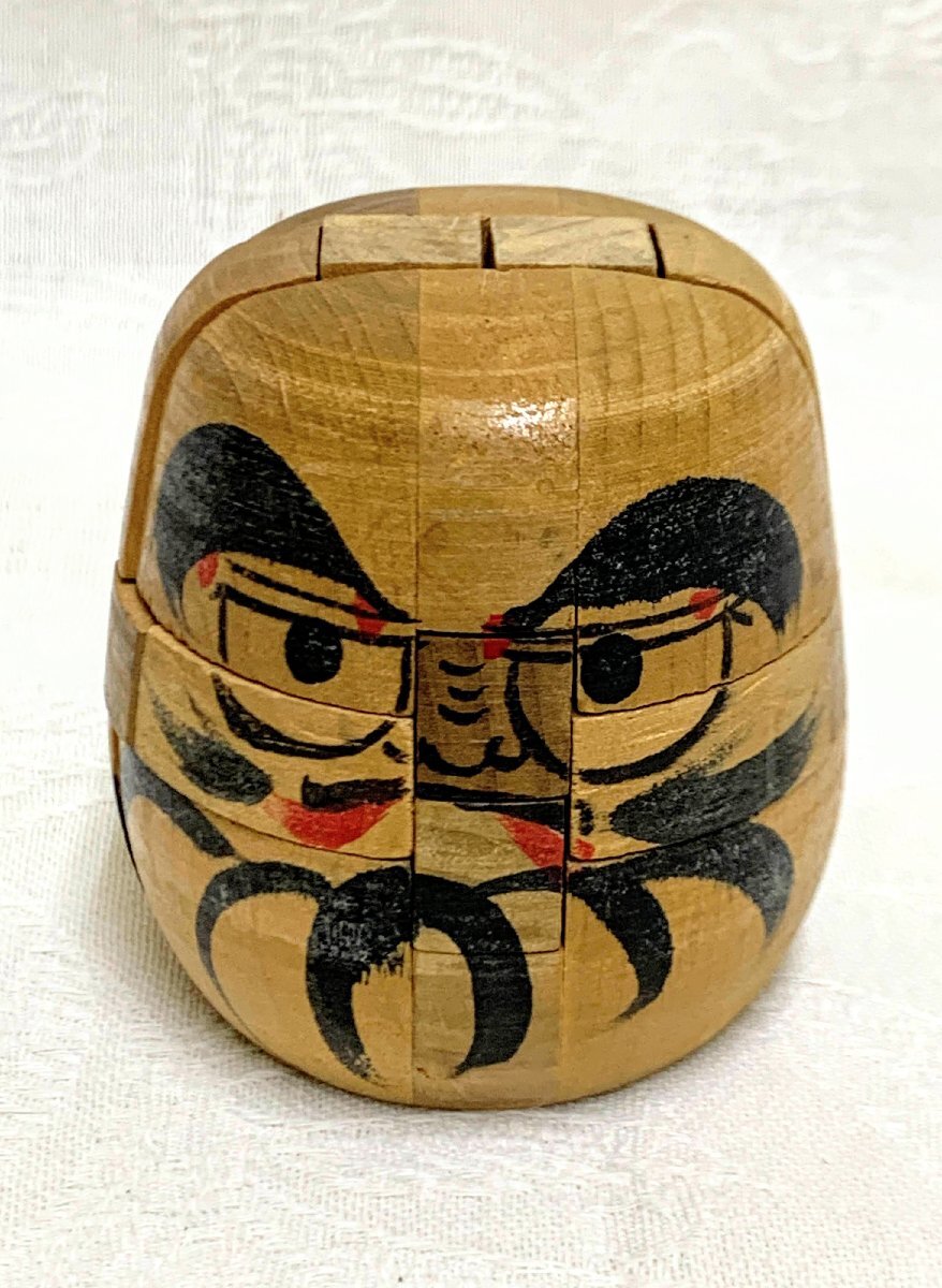 17059/組木 ダルマ 寄木細工 パズル 木製 おもちゃ 組木細工 組木パズル 伝統工芸品 昭和 レトロ ビンテージ 当時物 だるま 達磨拍卖