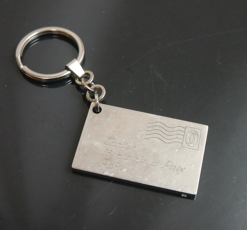 美品 カルティエ キーホルダー レター シルバー チャーム キーリング拍卖