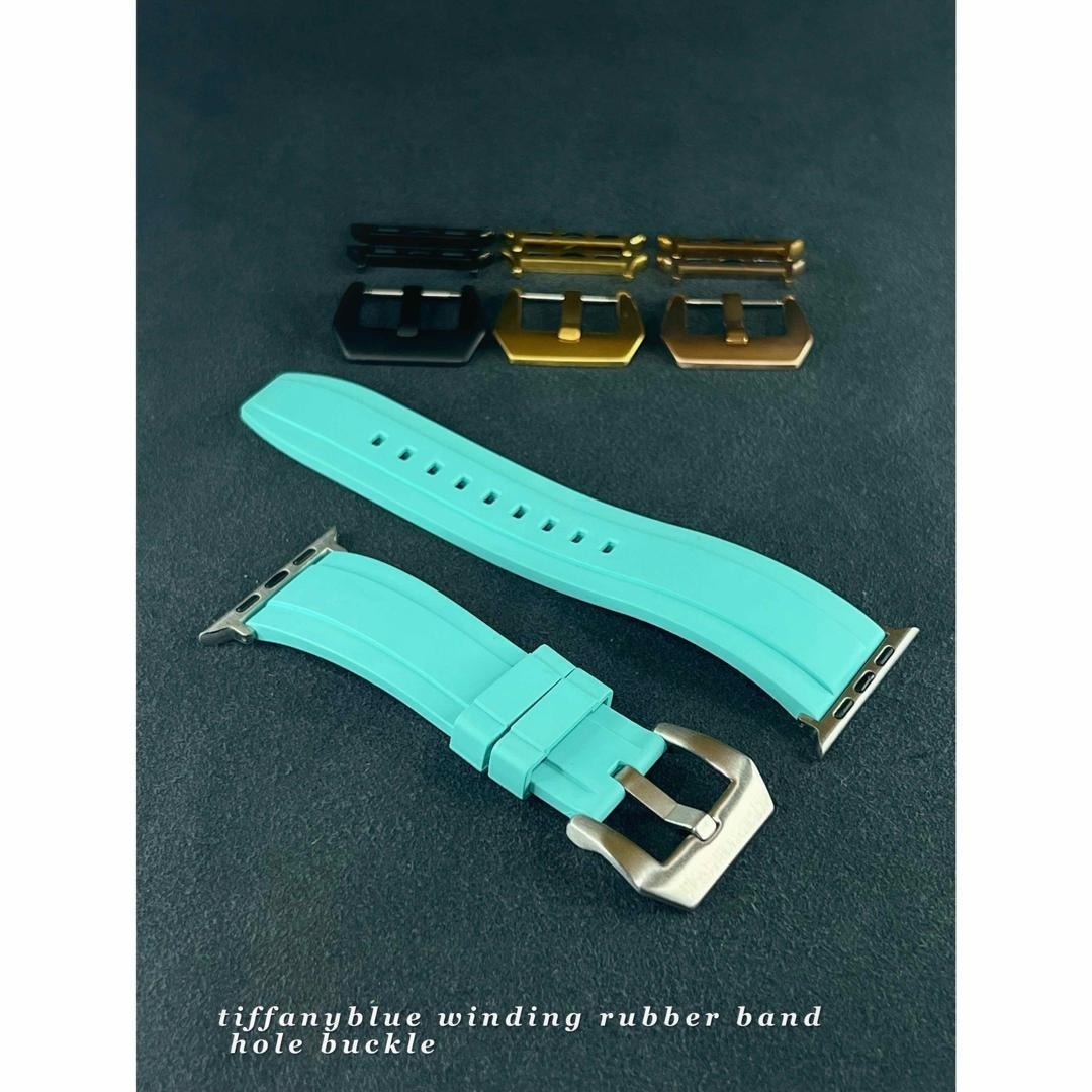 24mm幅 アップルウォッチ ワインディング ラバー ベルト ホールバックル付き拍卖