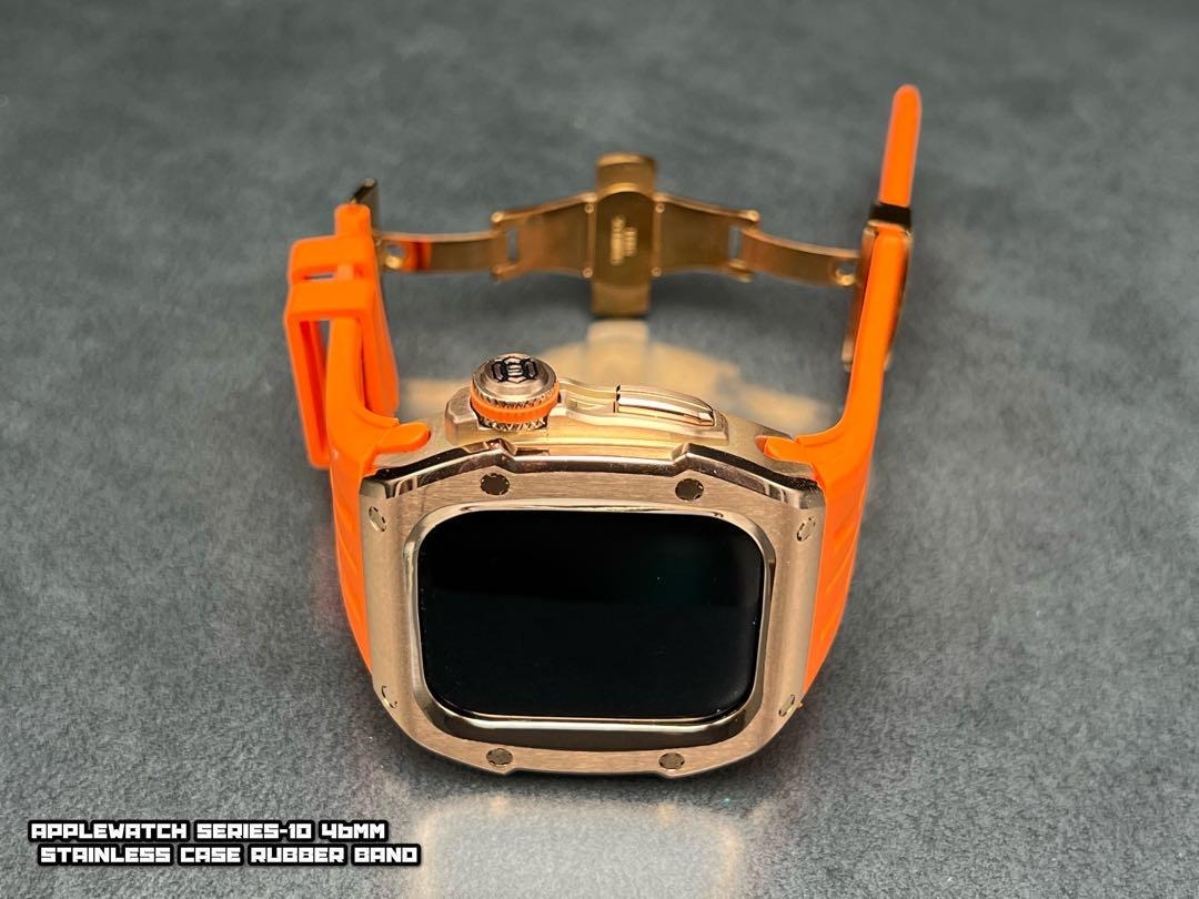 ローズ 46mm シリーズ10 ステンレスケース ベルト アップルウォッチ applewatch シリーズ10拍卖