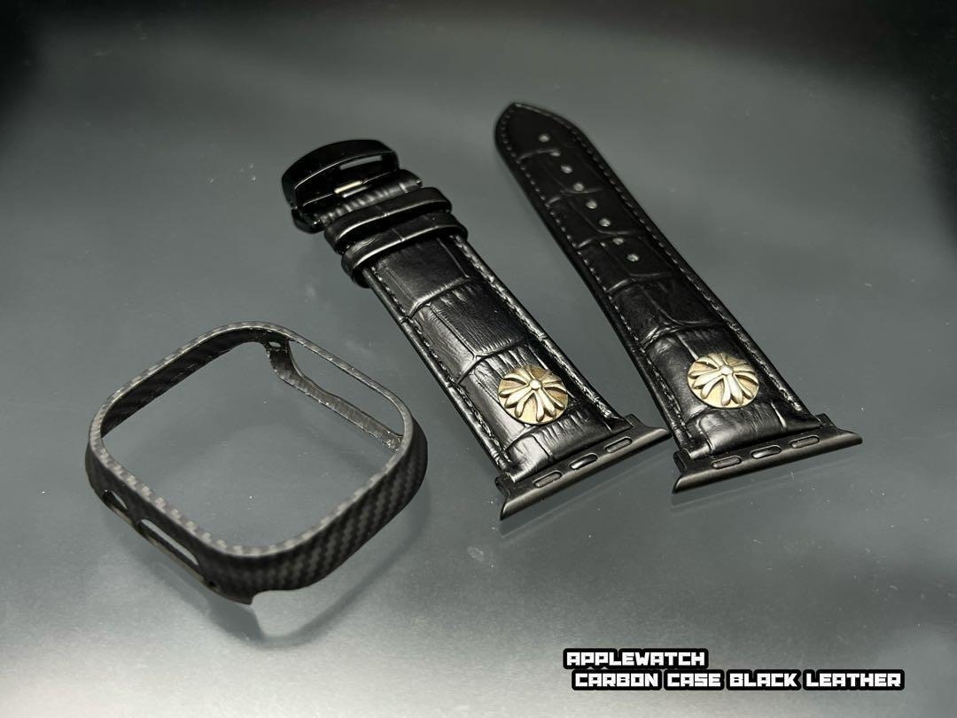 アップルウォッチ カーボン ケース 本革 レザー ベルト 46mm 49mm ウルトラ拍卖