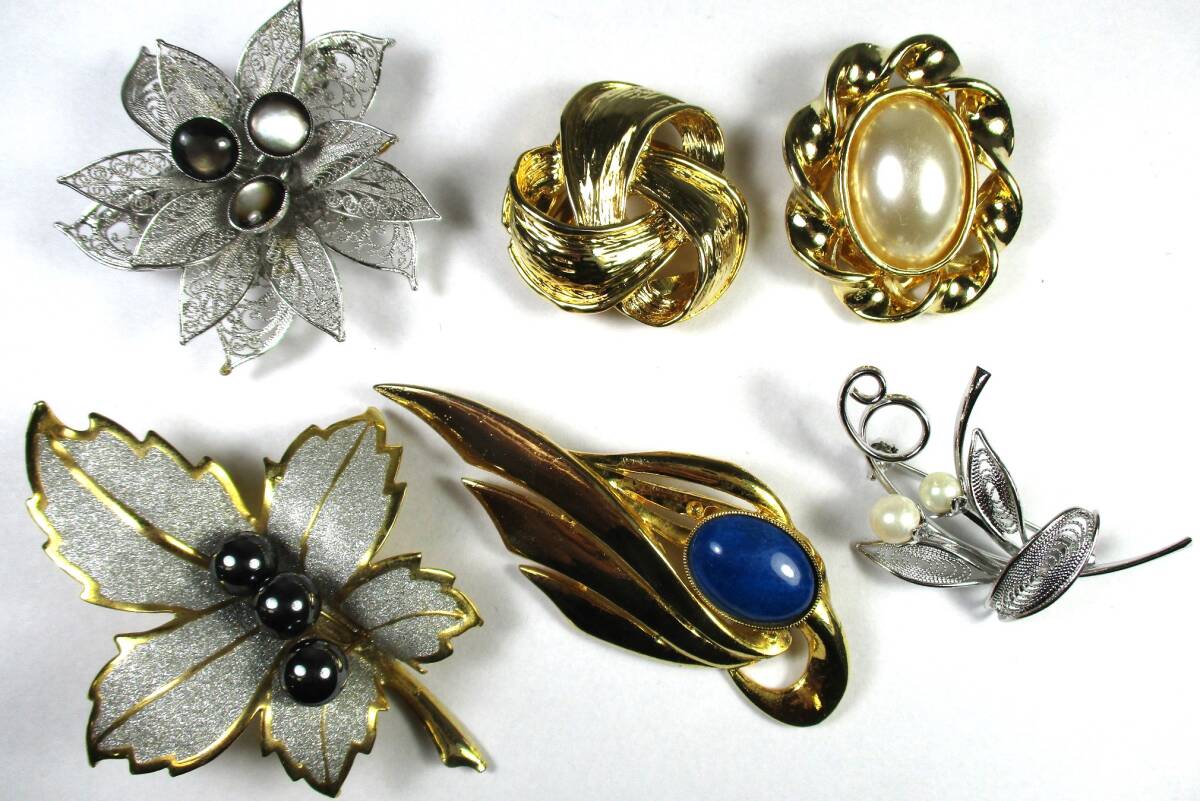 S-1162 デザインブローチ6点セット 拍卖