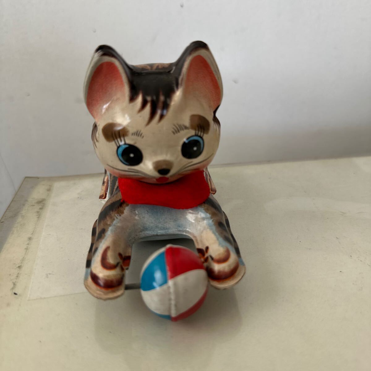 【レトロ】ブリキ製 猫のおもちゃ/ボール遊び/ヴィンテージ拍卖