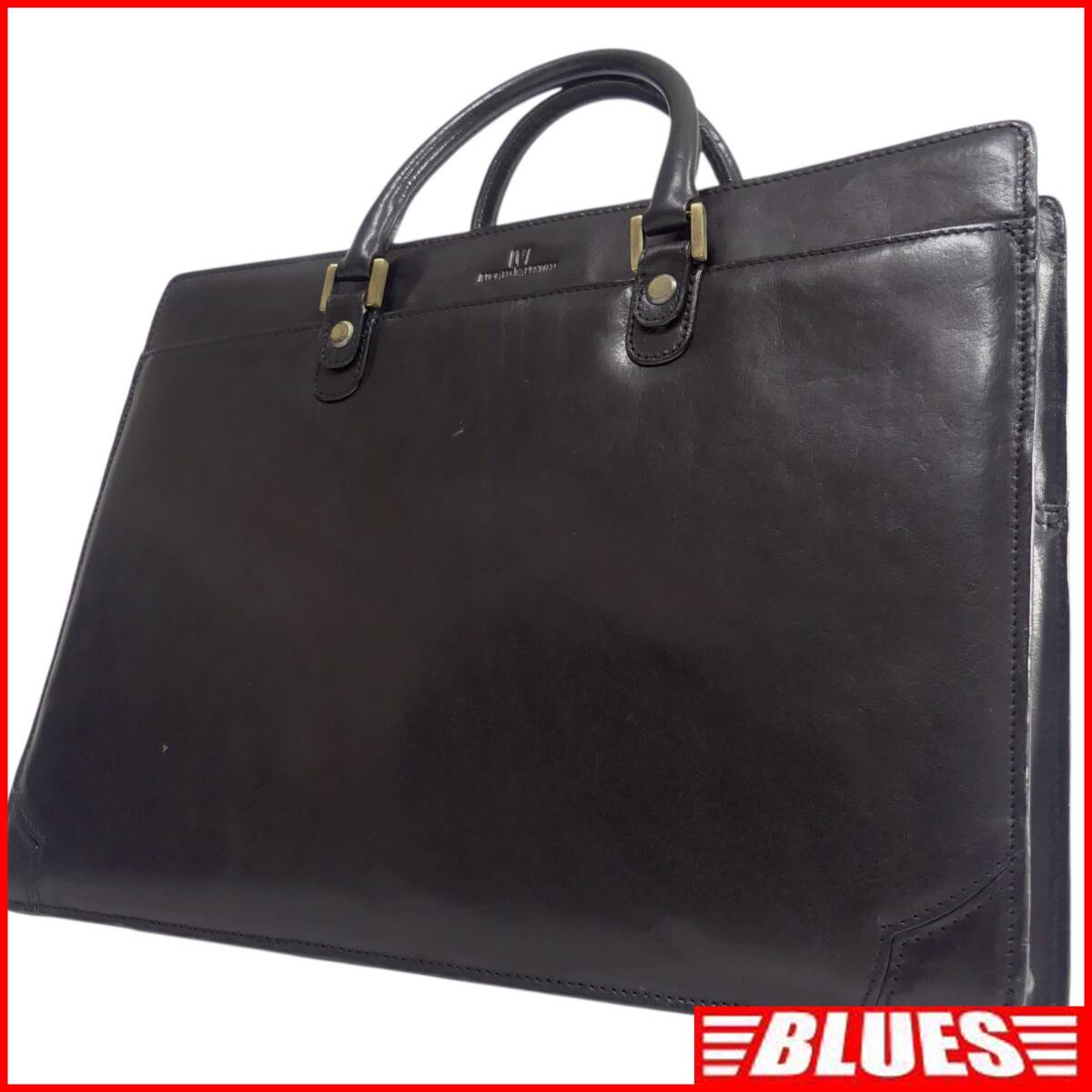 即決★LUCIANO VALENTINO★オールレザービジネスバッグ ルチアーノヴァレンチノ メンズ 黒 本革 ブリーフケース 通勤 カバン 出張 鞄拍卖