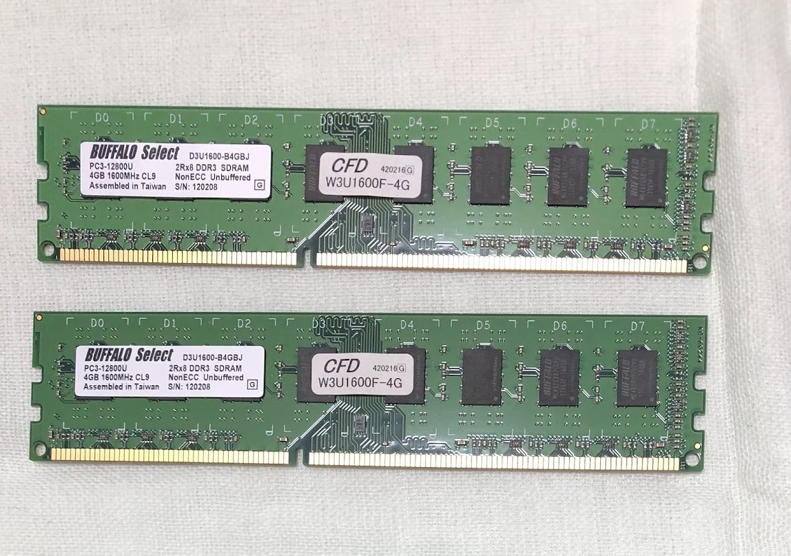 BUFFALO 4GB 2枚 DDR3-1600 拍卖