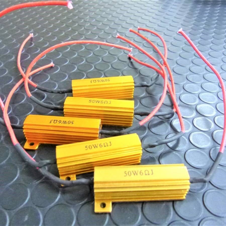 5個まとめて LEDウインカー ハイフラ防止 ハイフラッシャー キャンセラー メタル抵抗 12V 50W 6Ω 匿名配送 ネコポス限定 送料無料 拍卖