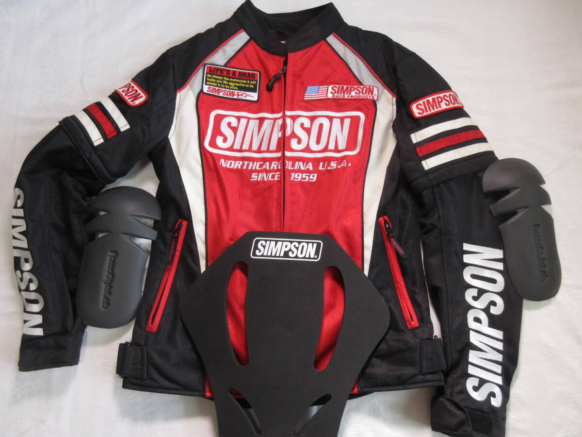 美品 SIMPSON Angel Hearts エンジェルハーツ シンプソン 夏用フラグシップ ナイロンライダースジャケット WM 正規ハーレーDUCATIHONDACBR拍卖