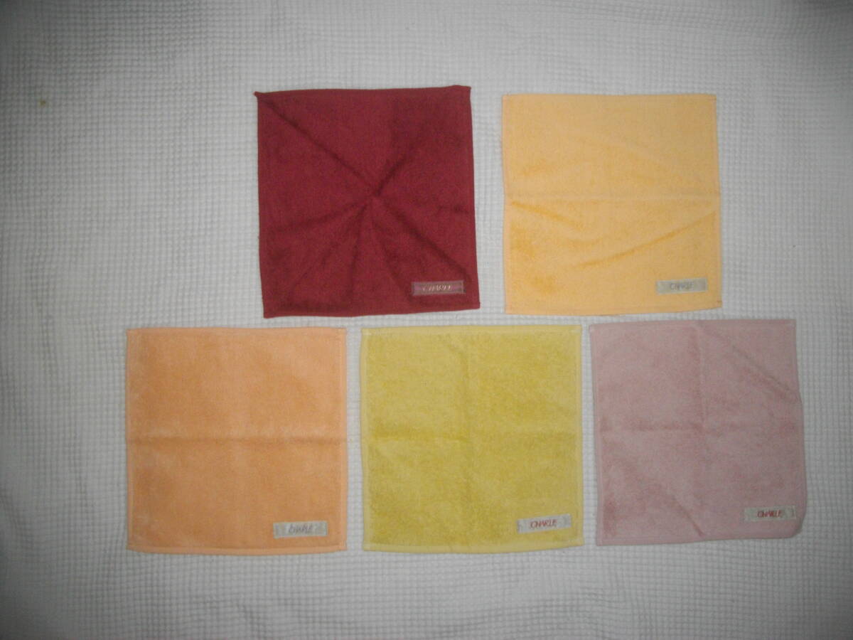 即決【シャルレ】 人気定番 ミニタオルハンカチ 5枚 ◆拍卖