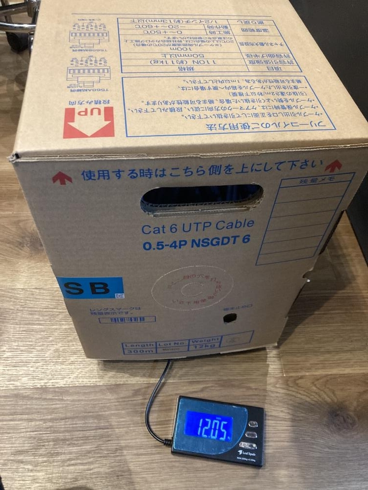 025♪未使用品・即決価格♪日本製線 Cat6UTPケーブル LANケーブル 0.5-4PNSGDT6 外装傷みアリ 伝票直貼り発送拍卖