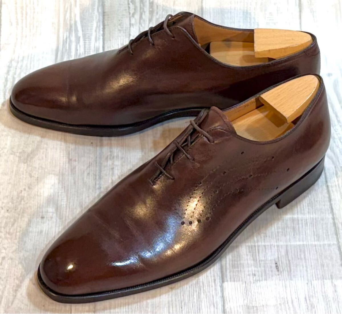 Berluti ベルルッティ◆26cm 7.5◆ホールカット オックスフォード 革靴 本革 ドレスシューズ ビジネスシューズ レザー 靴 Italy製 メンズ拍卖