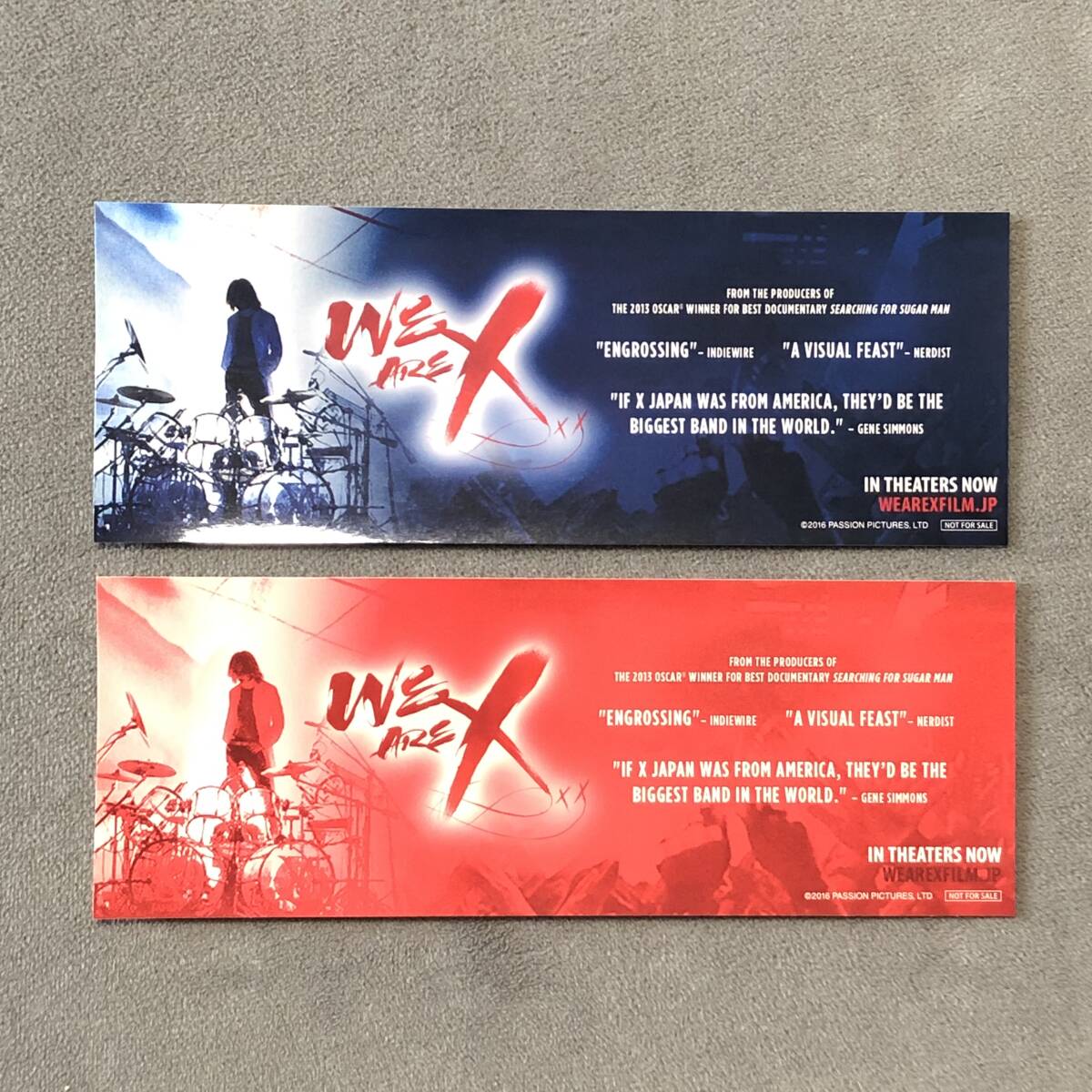 映画 WE ARE X ステッカー 2種セット 未使用 非売品 ★★★送料込み★★★ 入手困難 超レア X JAPAN YOSHIKI拍卖
