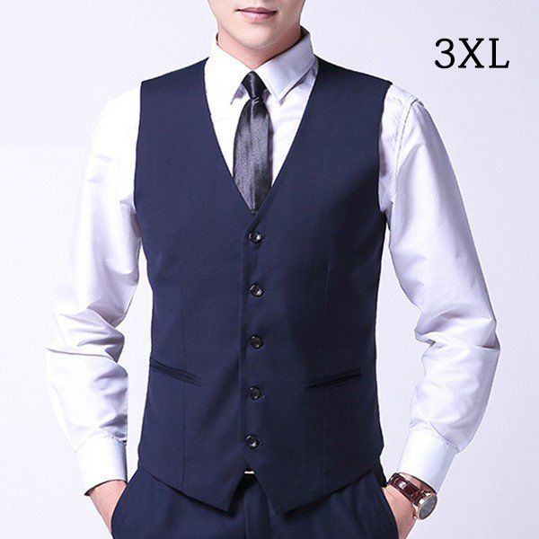 ジレベスト フォーマルベスト ネイビー 3XL 無地 礼服 メンズ ドレス Vネック 結婚式 宴会 ビジネス 男性 aa465拍卖