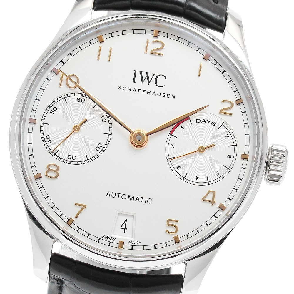 IWC SCHAFFHAUSEN IW500704 ポルトギーゼ オートマティック 7デイズ デイト 自動巻き メンズ 美品 保証書付き_888341拍卖