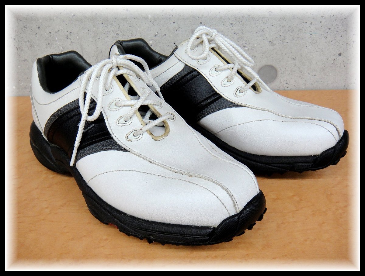 5417S FOOTJOY フットジョイ ゴルフ スパイク シューズ 45461J JPN 25cmW(2E相当)/USA 7W ホワイト×ブラック/グレー MENS メンズ拍卖