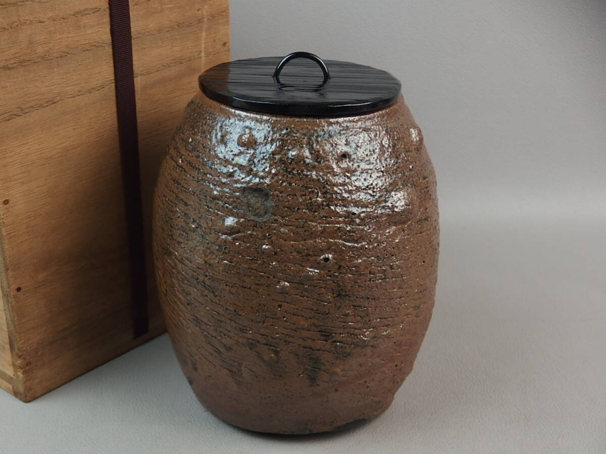 【骨董・茶道具】★瀬戸焼?越前焼?丹波焼?★★掛釉叩文水指 gj098ub.7拍卖