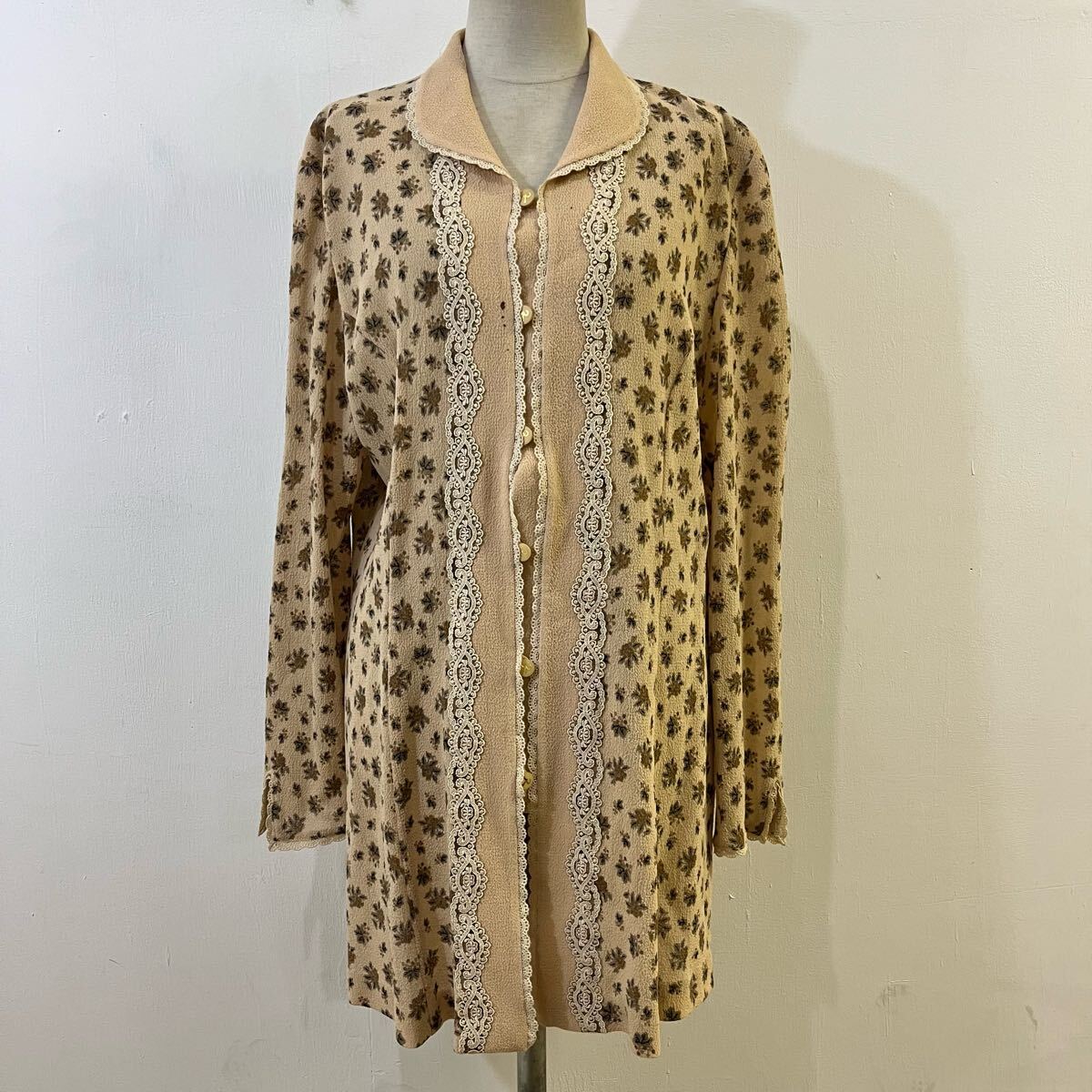 ROSSA ロッサ インポートロッサ レースジャケット 総柄ジャケット 花柄 長袖 デザインジャケット ベージュ【レターパックプラス郵送可】A拍卖