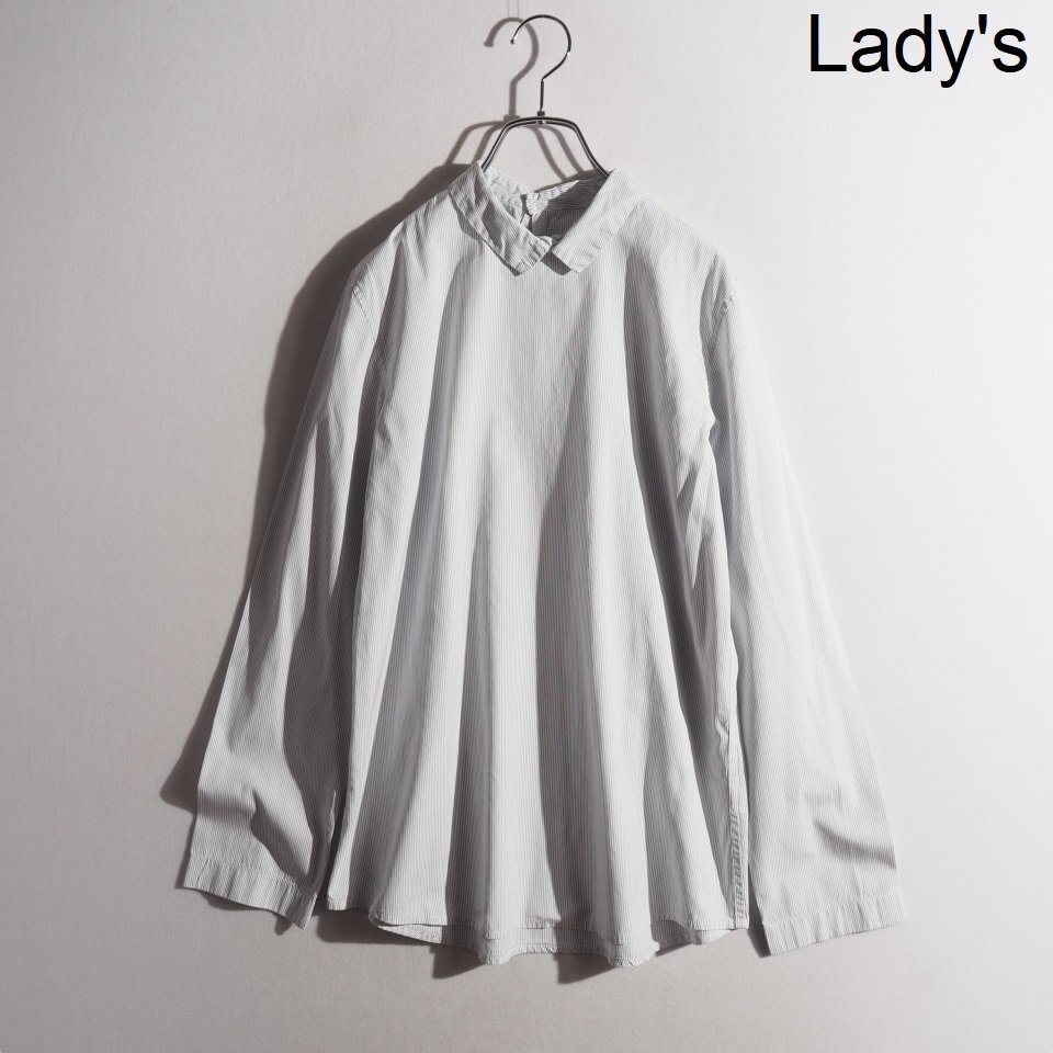 P3771P ▼Bergfabel バーグファベル▼ コットン プルオーバーシャツ ホワイト ストライプ 40 / レディース ブラウス 春~秋 rb mks拍卖