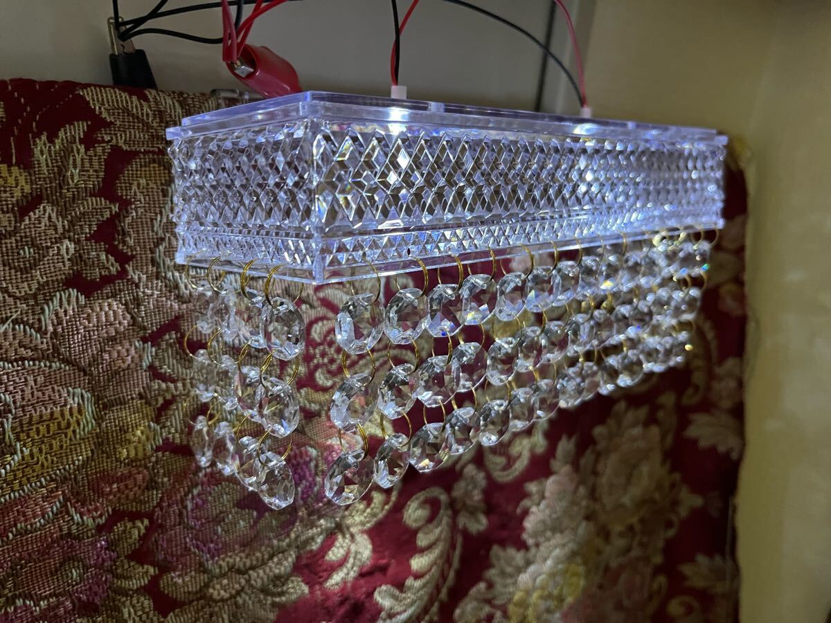 シャンデリア ガラスビーズ 横長タイプ LED 12V 24V オレンジ/白/レインボー 街道レーサー グラチャン 暴走族 旧車會 デコトラ 当時 昭和拍卖