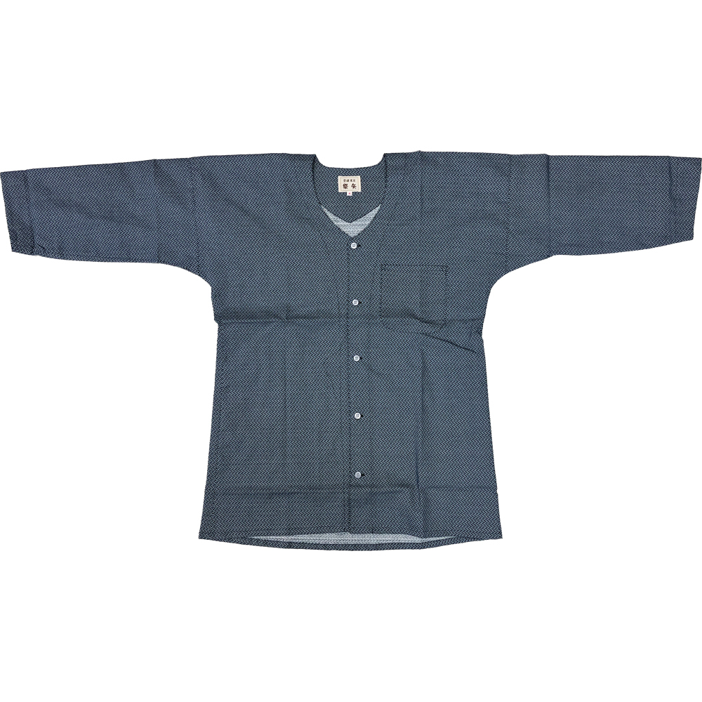 お祭用品/肉襦袢 鯉口シャツ 228二の字小紋 紺/青 大(大人用)拍卖