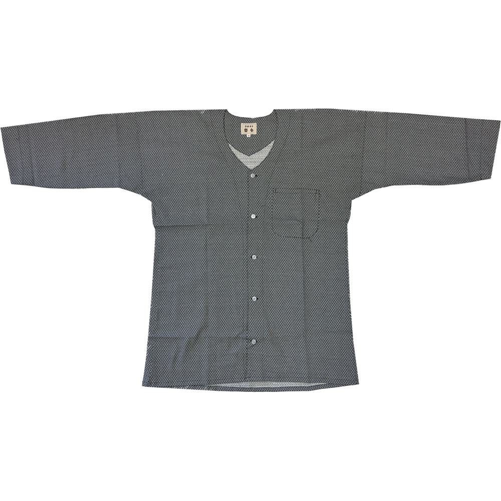 お祭用品/肉襦袢 鯉口シャツ 227二の字小紋 黒/白 大(大人用)拍卖