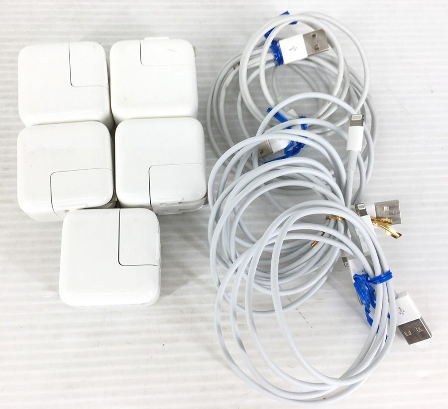 10個セット 純正品 Apple 10W USB電源アダプタ(A1357) Lightningケーブル アップル中古品 計10点拍卖