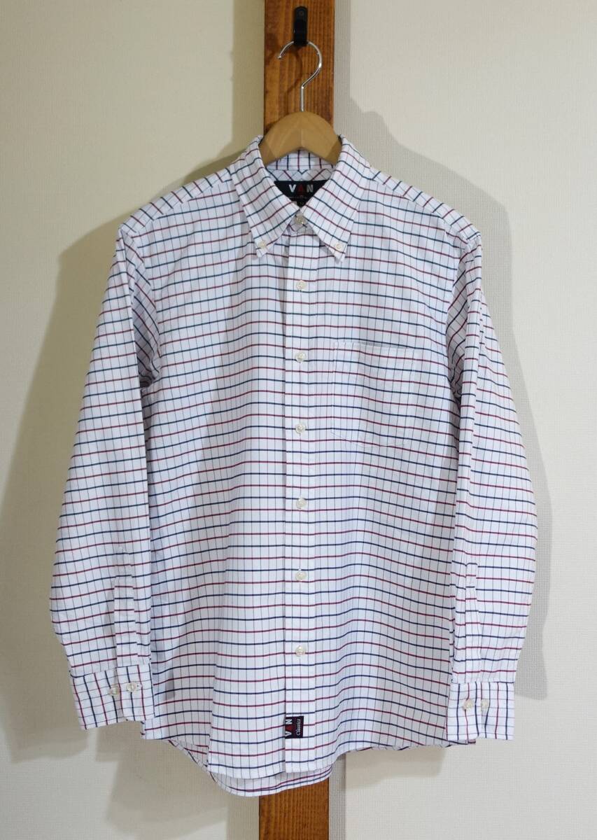 VAN-JAC-/ヴァン/ヴァンヂャケット◇シャツ ボタンダウン オックスフォード タッターソール ボックスプリーツ トラディショナルモデル拍卖
