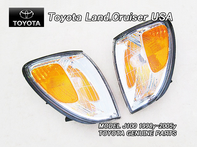 ランクル100前期中期/TOYOTA/トヨタLAND-CRUISER純正USサイドマーカーレンズ-フロント左右(98-05y)/USDM北米仕様USA海外ランドクルーザー拍卖