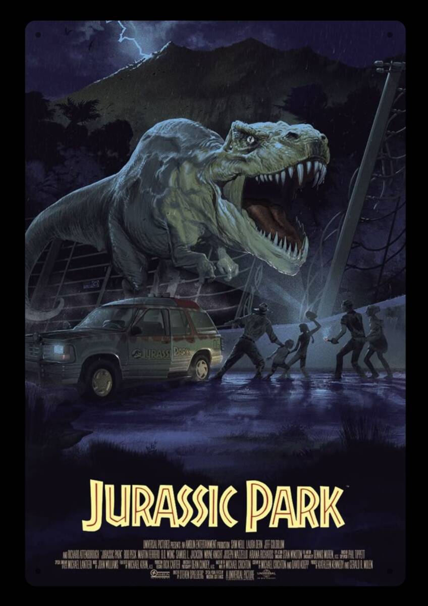 大型60cm!! / アメリカ看板シリーズ / ジュラシックパーク レトロ広告 / 新品看板 / 送料無料・匿名配送拍卖