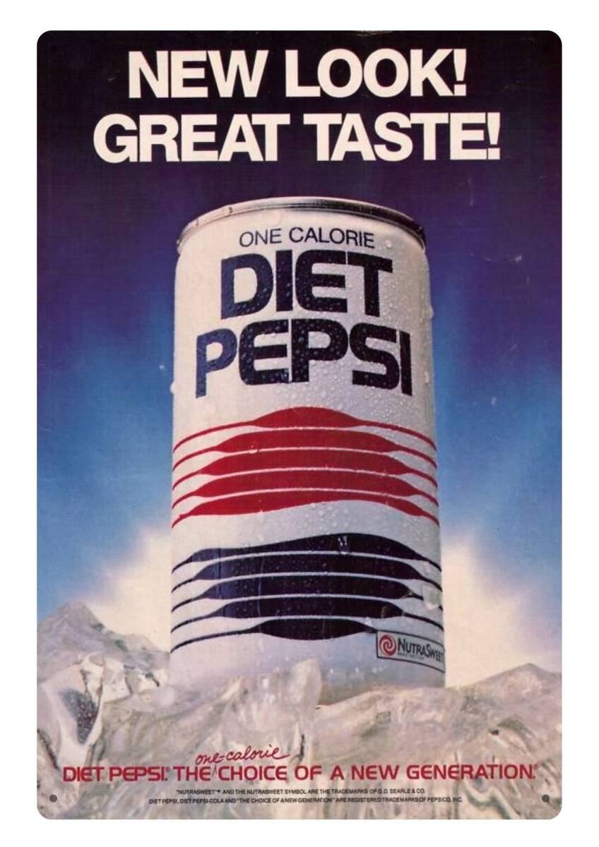迫力!! 大型60cm!! / アメリカ看板シリーズ / レトロ広告 ダイエットペプシ / 新品看板 / 送料無料拍卖