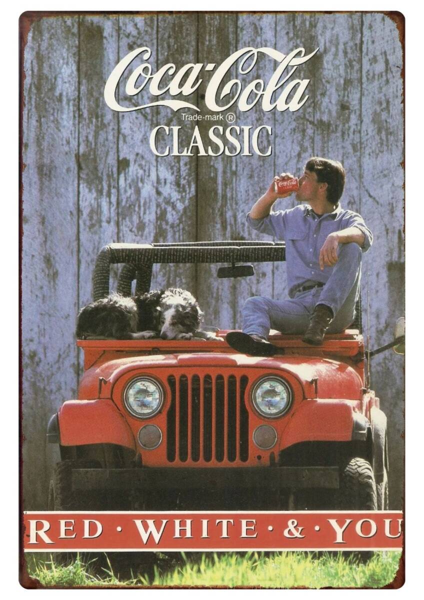 大型サイズ:60cm×40cm★コカ・コーラ看板 クラッシック 復刻 お洒落★メタル看板★アメリカン・ガレージ★新品 拍卖
