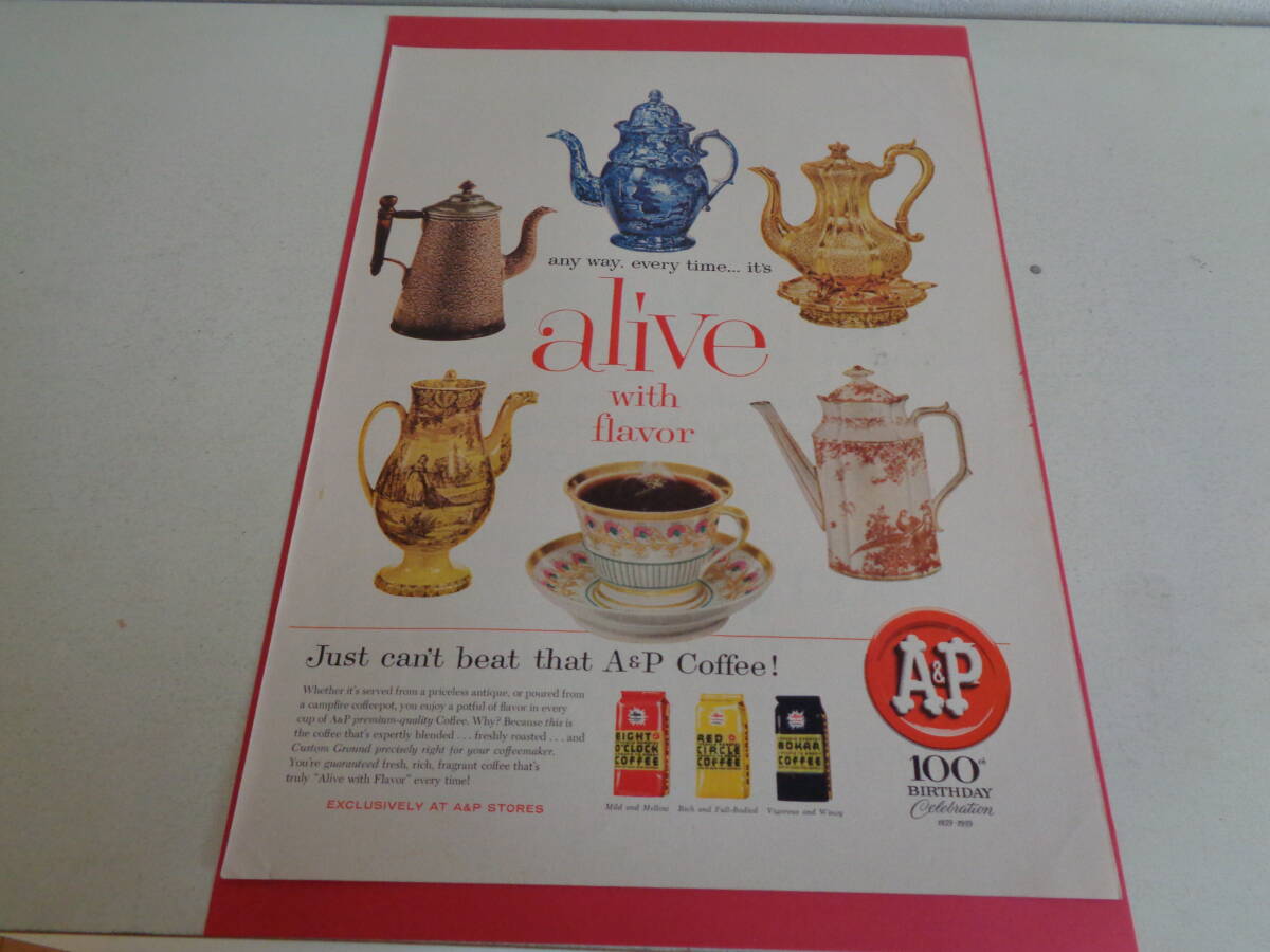 即決 広告 アドバタイジング A&P コーヒー COFFEE 1950s ワックスペーパー WAXTEX レトロ パッケージ 素材拍卖