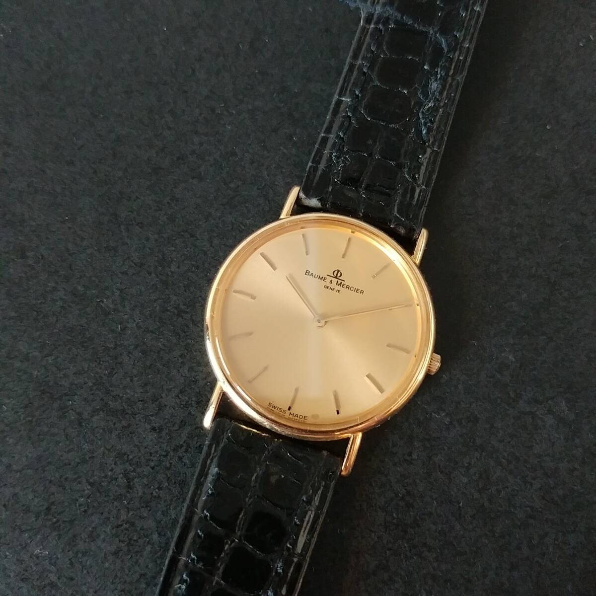 BAUME&MERCIER ボーム&メルシエ ラウンド メンズ 現在不動 現状渡し 18K刻印 ゴールド クォーツ 総重量 22.5g拍卖