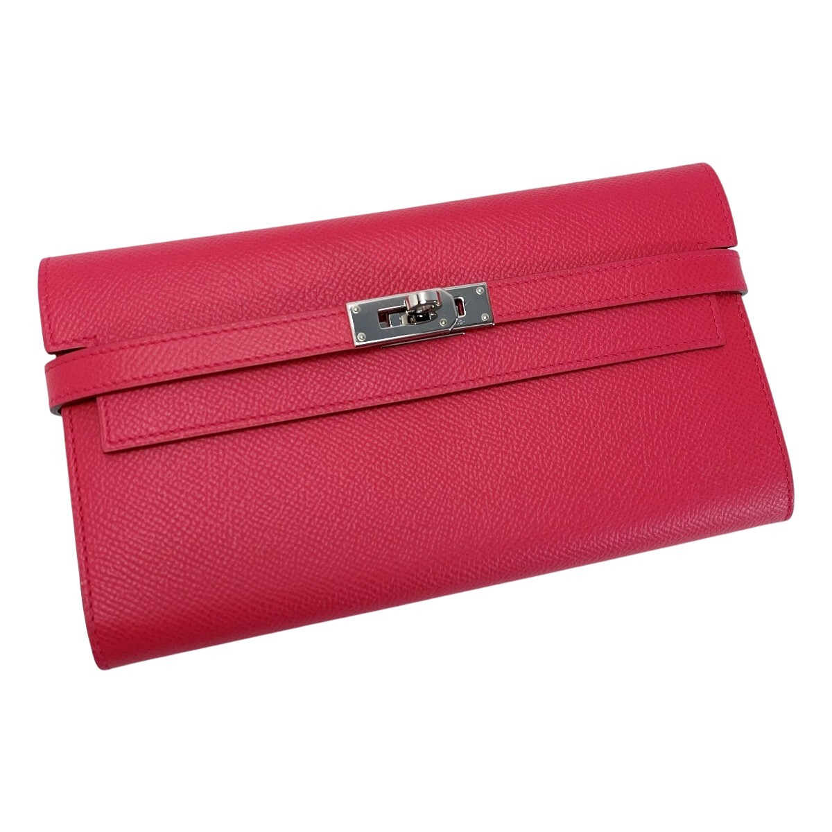 ☆☆ HERMES エルメス ケリー ヴォーエプソン A刻印 ローズティリアン 長財布 レディース シルバー金具 やや傷や汚れあり拍卖