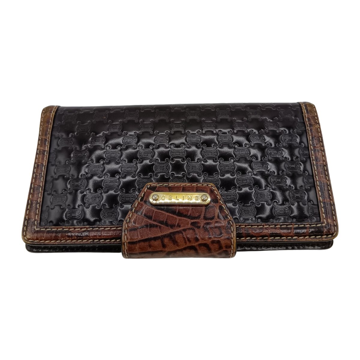 ◎◎ CELINE セリーヌ 2つ折り長財布 財布 ブラウン 傷や汚れあり拍卖